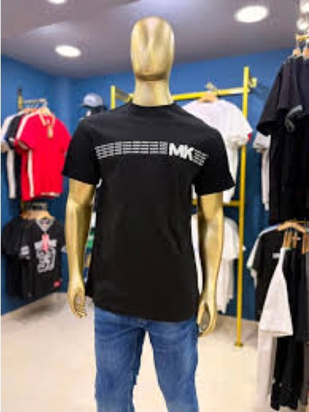 Black Michael Kors 100% Cotton Crew Neck Tee sz L